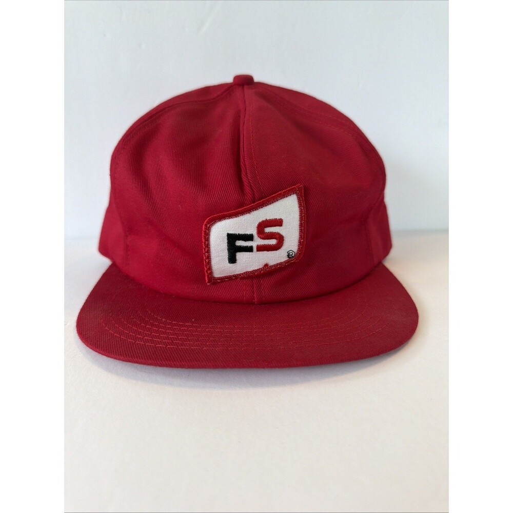 Vintage FS AG Farm Seed Feed Trucker Hat Cap Snapback K-Products Patch USA Adv